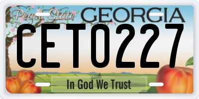 GA license plate CET0227