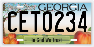 GA license plate CET0234