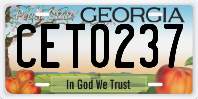 GA license plate CET0237