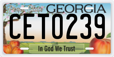 GA license plate CET0239
