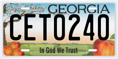 GA license plate CET0240