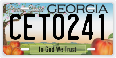 GA license plate CET0241