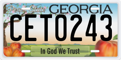 GA license plate CET0243
