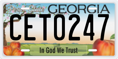 GA license plate CET0247