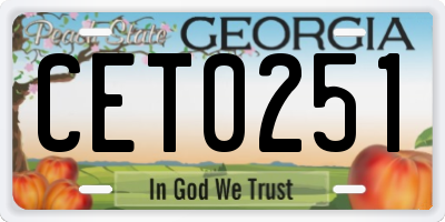 GA license plate CET0251