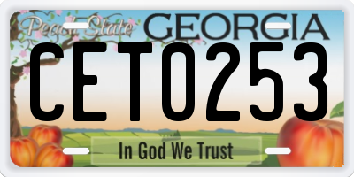 GA license plate CET0253