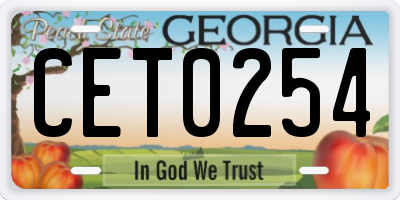 GA license plate CET0254