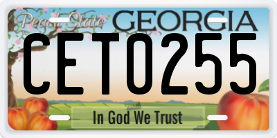 GA license plate CET0255