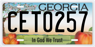 GA license plate CET0257