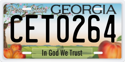 GA license plate CET0264