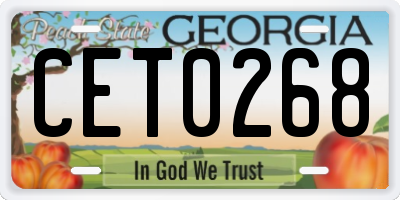 GA license plate CET0268