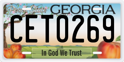 GA license plate CET0269