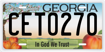 GA license plate CET0270
