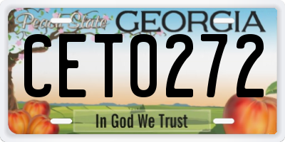 GA license plate CET0272