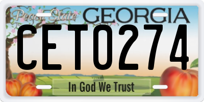GA license plate CET0274