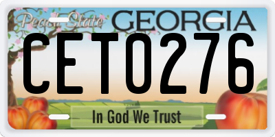 GA license plate CET0276