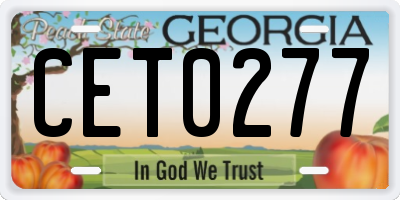 GA license plate CET0277