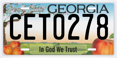 GA license plate CET0278