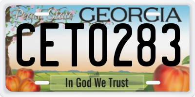 GA license plate CET0283