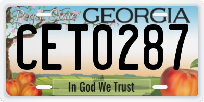 GA license plate CET0287