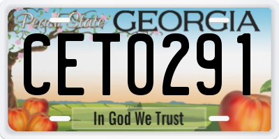 GA license plate CET0291