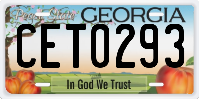 GA license plate CET0293