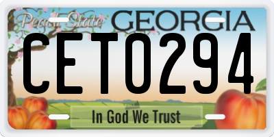 GA license plate CET0294