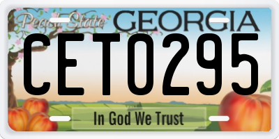 GA license plate CET0295