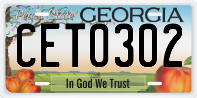 GA license plate CET0302