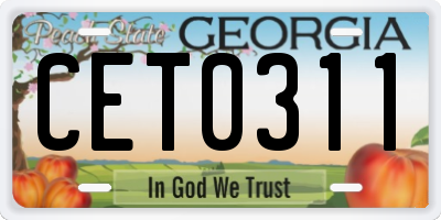 GA license plate CET0311
