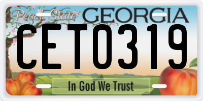 GA license plate CET0319