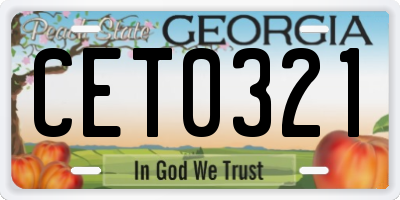 GA license plate CET0321