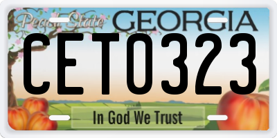 GA license plate CET0323