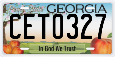 GA license plate CET0327