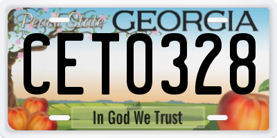 GA license plate CET0328