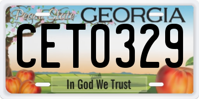 GA license plate CET0329
