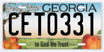 GA license plate CET0331