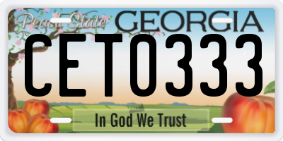 GA license plate CET0333