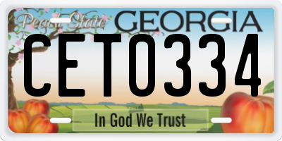 GA license plate CET0334