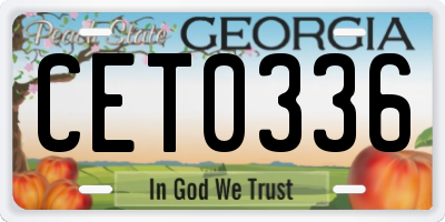 GA license plate CET0336