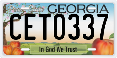 GA license plate CET0337