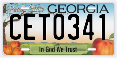 GA license plate CET0341