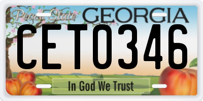 GA license plate CET0346