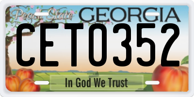 GA license plate CET0352