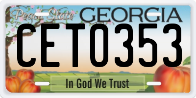 GA license plate CET0353