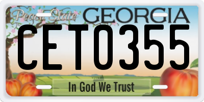 GA license plate CET0355