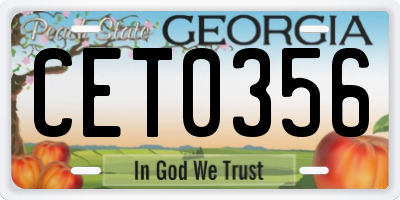 GA license plate CET0356