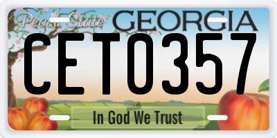 GA license plate CET0357