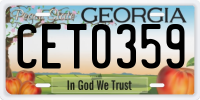GA license plate CET0359
