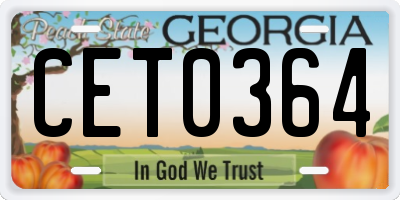 GA license plate CET0364